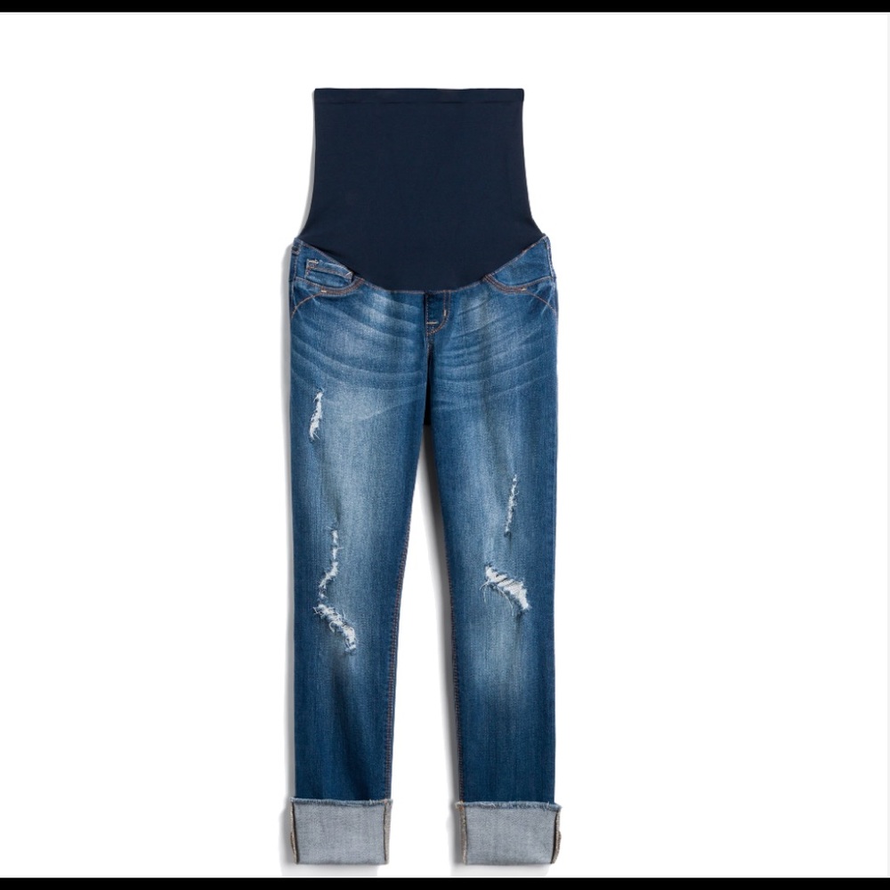 NWT!! 1822 Denim Glen Maternity Distressed Cuffed Jean
